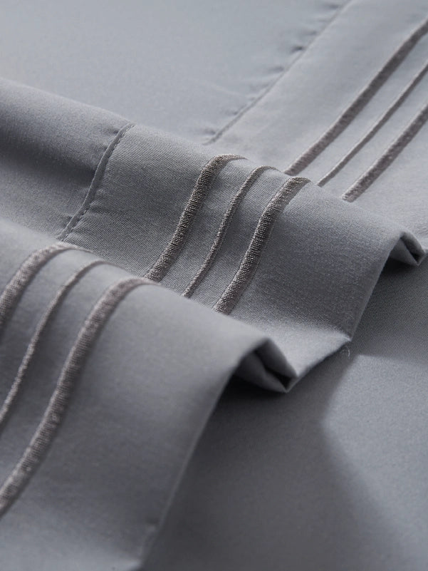 Grey Bamboo Pillow Cases Sets - Wrinkle-Free Pillowcase for Bamboo Comfort
