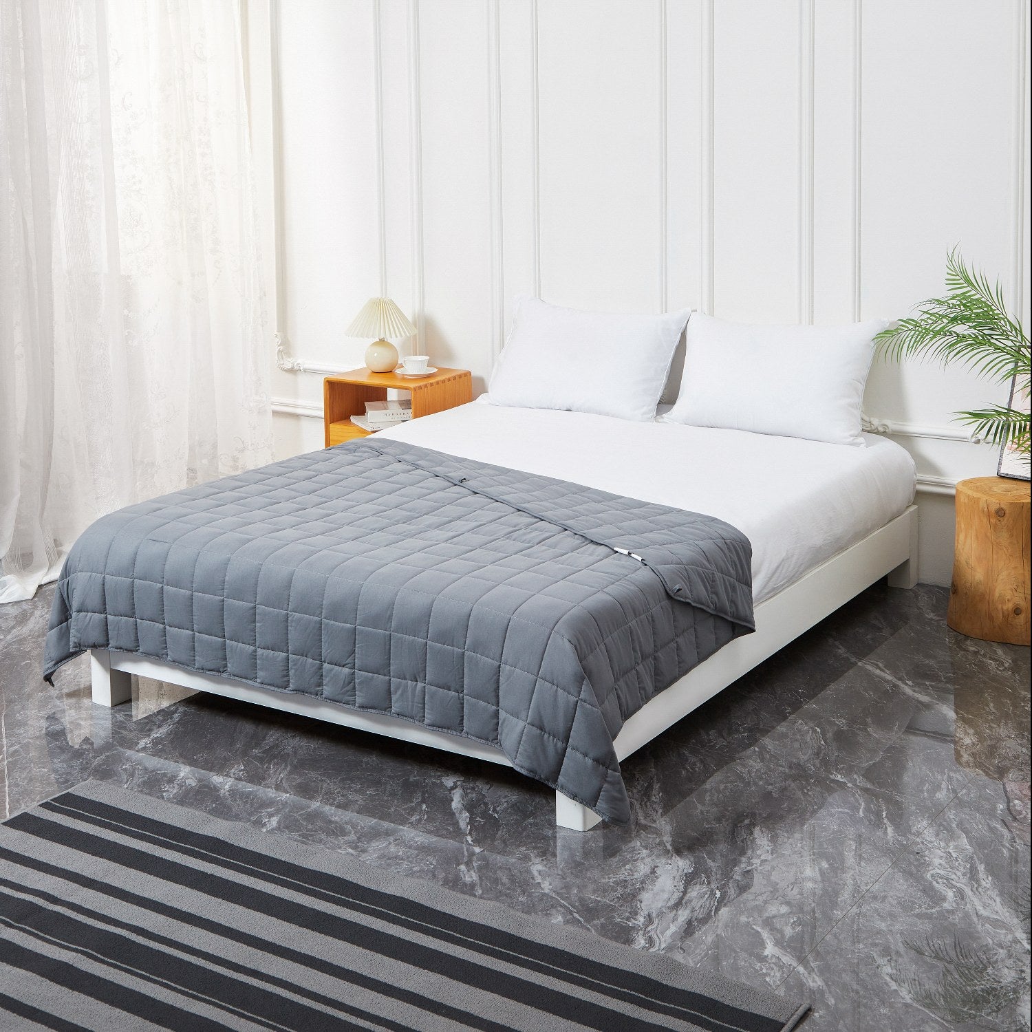 best-weighted-blanket-king-size-gray-comforter-for-relaxation-and-sleep-coolbamboostore