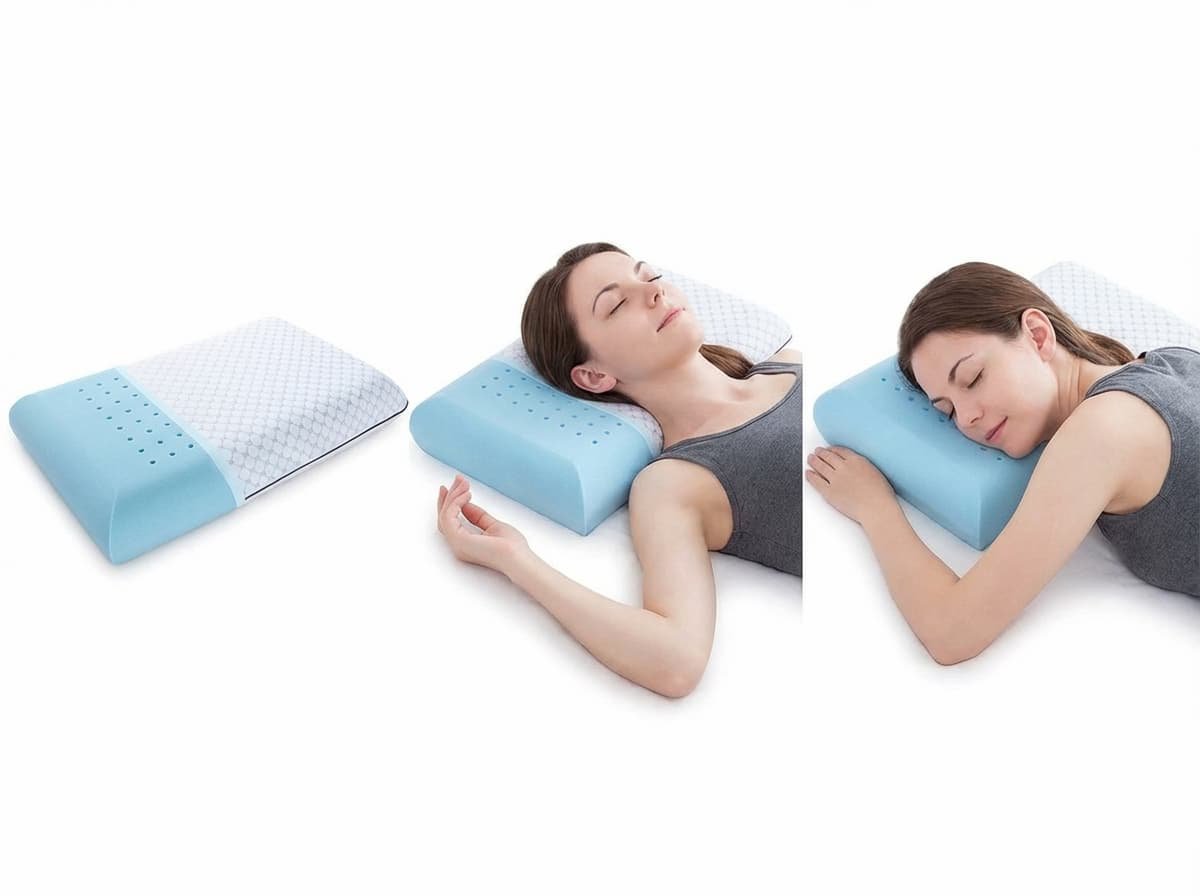 Memory Foam Gel Pillow: Cooling Support for Side, Back & Stomach Sleepers
