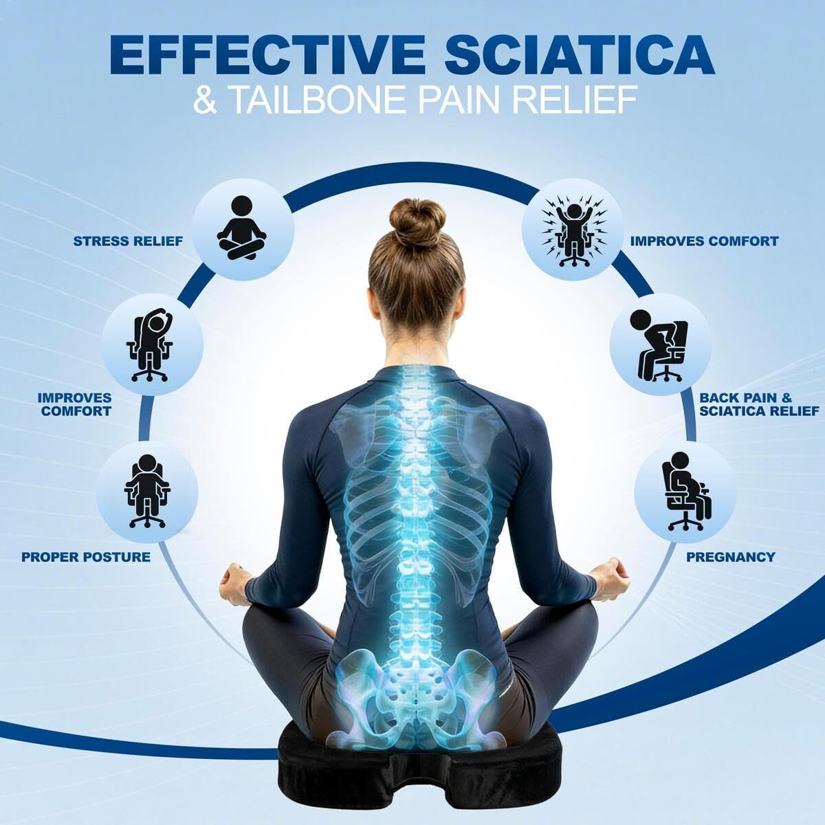 Ergonomic & Pressure Relief Memory Foam Seat Cushion