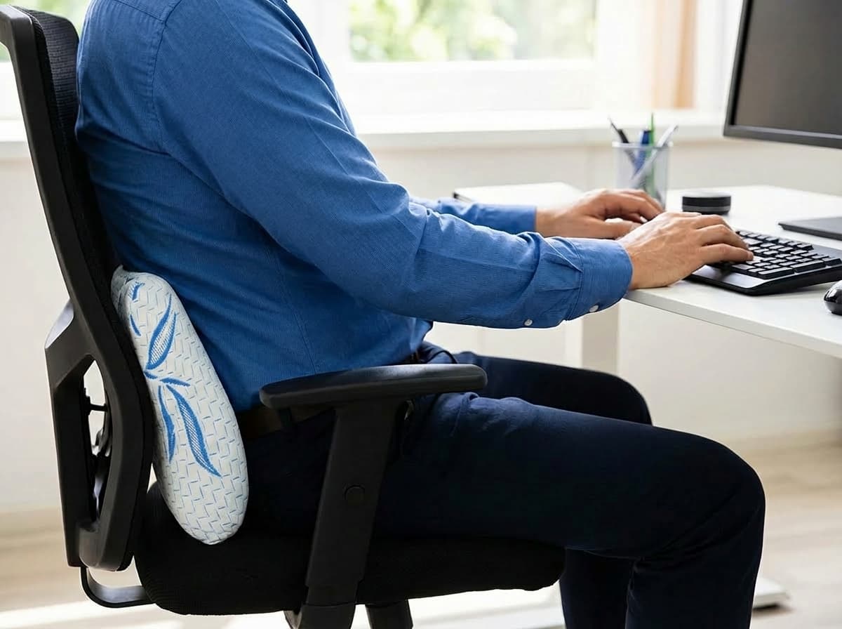 Ergonomic Bamboo Memory Foam Lumbar Support Pillow