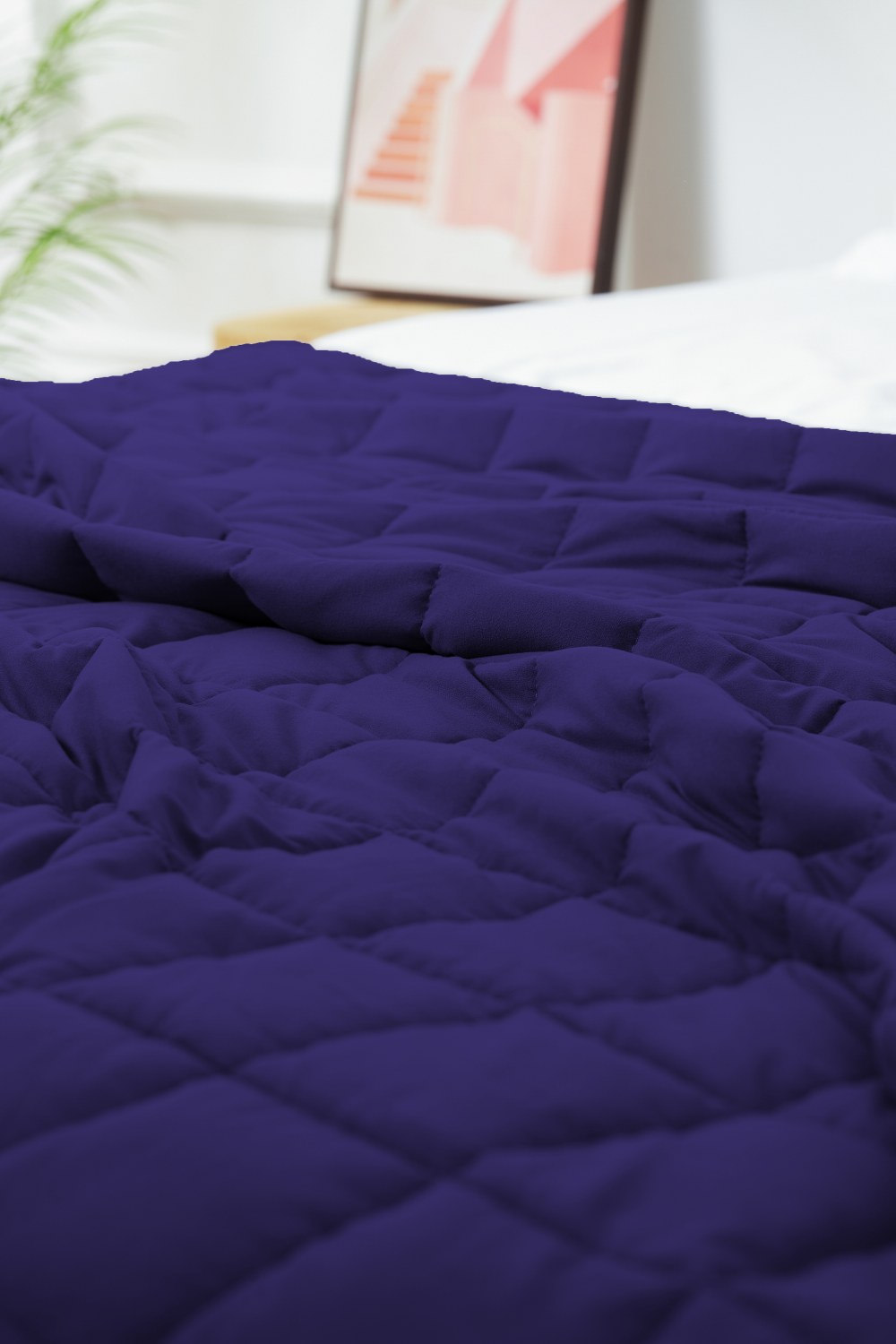 navy-blue-heavy-weighted-blanket-breathable-and-hypoallergenic-design-coolbamboostore