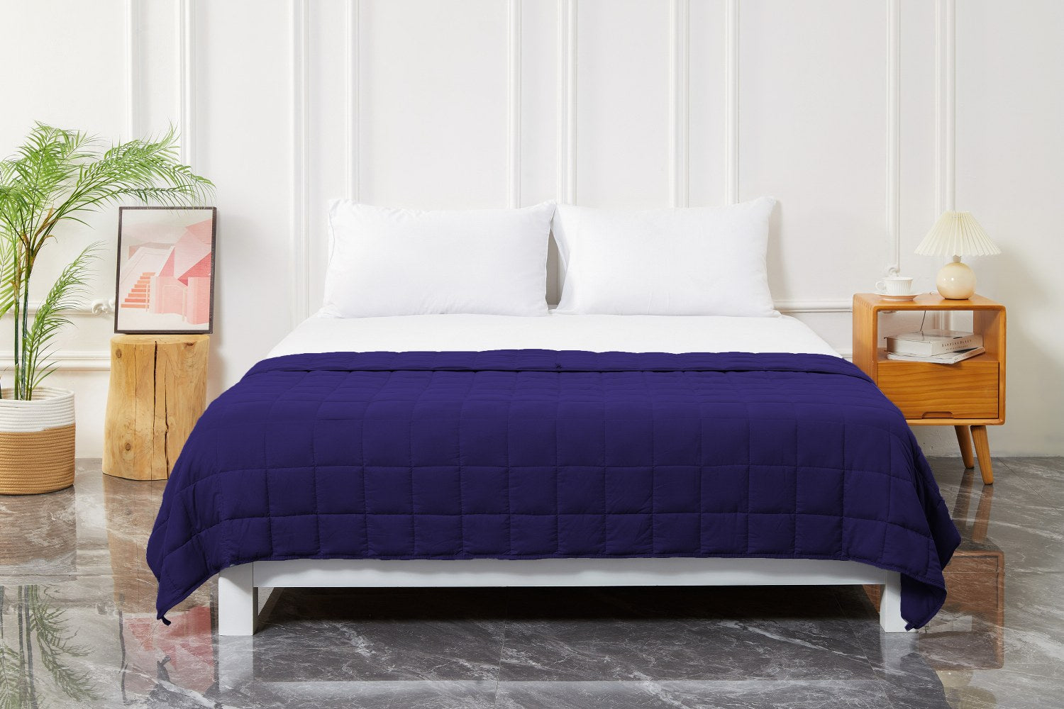 queen-size-weighted-comforter-navy-blue-premium-material-for-deep-sleep-coolbamboostore