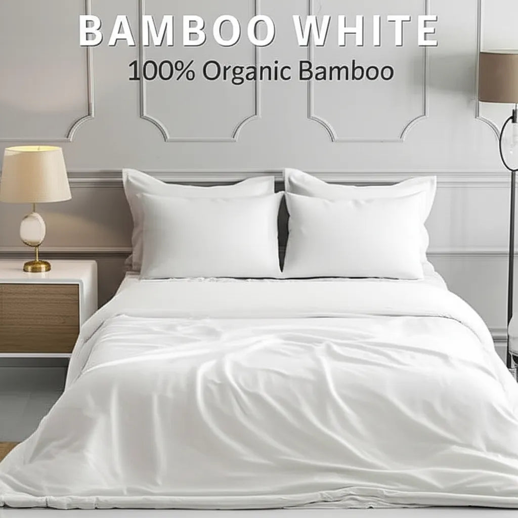 White bed sheet bamboo