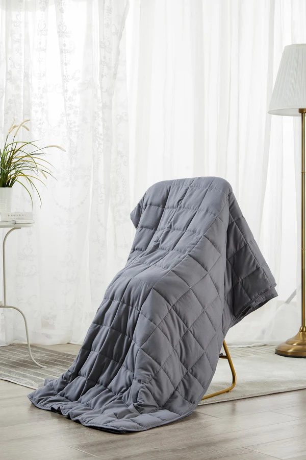 Best Weighted Blanket King Size - Cool Bamboo Gray Comforter for Deep Relaxation