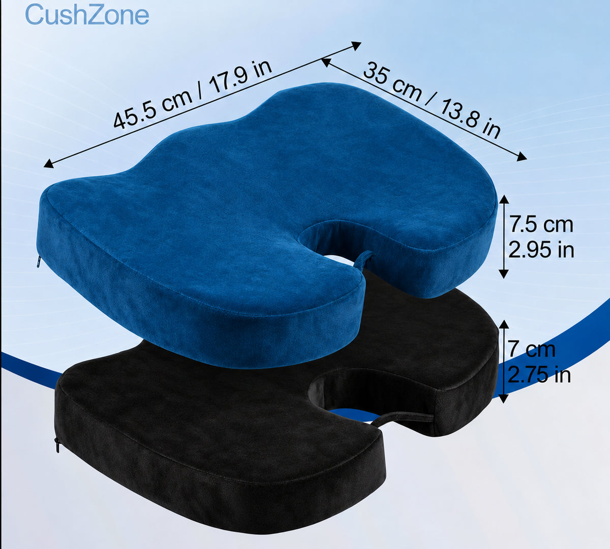 Seat cushion size 45.5 x 35 x 7.5 cm, cobalt blue #color_Cobalt Blue