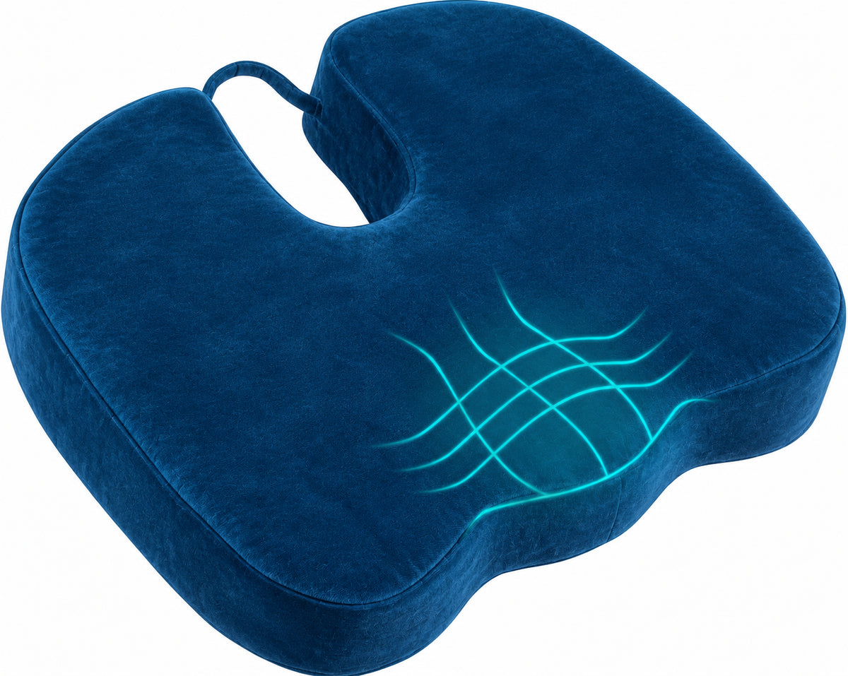 Pressure relief memory foam seat cushion in cobalt blue #color_Cobalt Blue