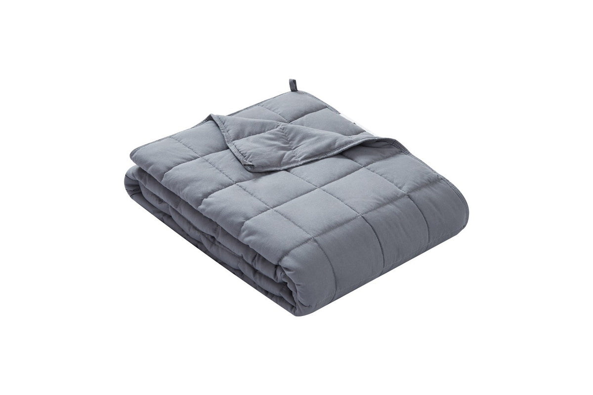 Folded gray Cool Bamboo weighted blanket